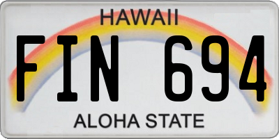 HI license plate FIN694