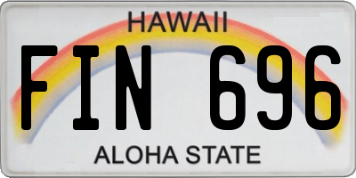 HI license plate FIN696