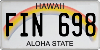 HI license plate FIN698