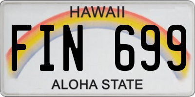 HI license plate FIN699