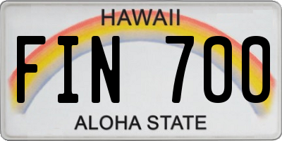 HI license plate FIN700
