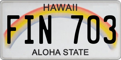 HI license plate FIN703