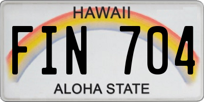 HI license plate FIN704