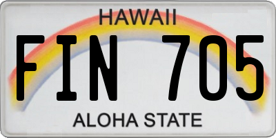 HI license plate FIN705