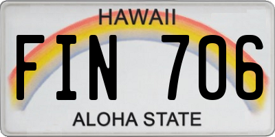 HI license plate FIN706