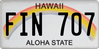 HI license plate FIN707
