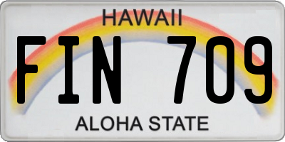 HI license plate FIN709