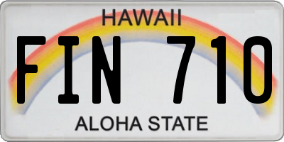 HI license plate FIN710