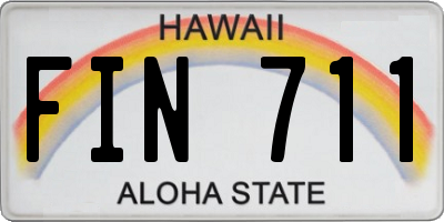 HI license plate FIN711