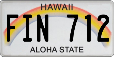 HI license plate FIN712