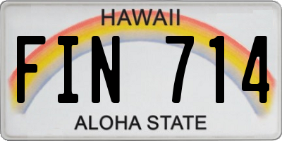 HI license plate FIN714