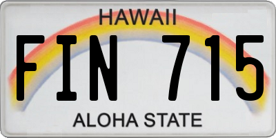 HI license plate FIN715