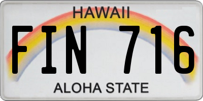 HI license plate FIN716