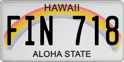 HI license plate FIN718