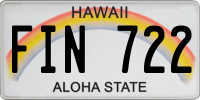 HI license plate FIN722