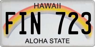 HI license plate FIN723