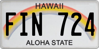 HI license plate FIN724