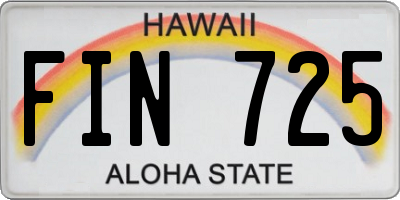 HI license plate FIN725