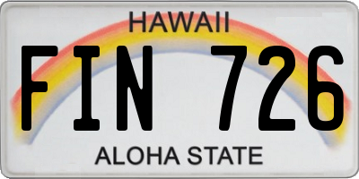 HI license plate FIN726
