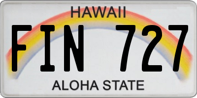 HI license plate FIN727