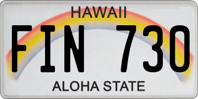 HI license plate FIN730