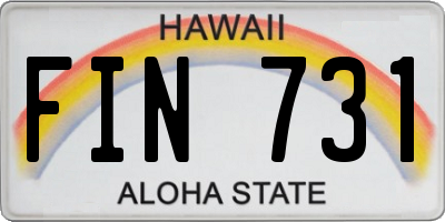 HI license plate FIN731