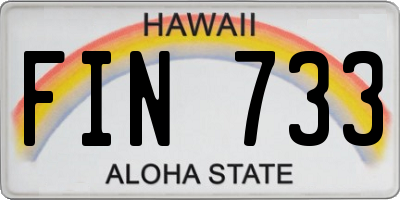 HI license plate FIN733