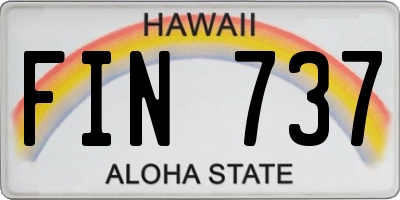 HI license plate FIN737