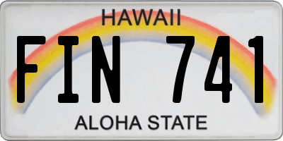 HI license plate FIN741