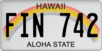 HI license plate FIN742