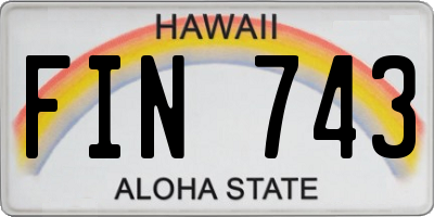 HI license plate FIN743