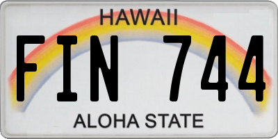 HI license plate FIN744