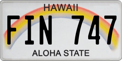 HI license plate FIN747
