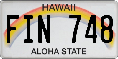 HI license plate FIN748