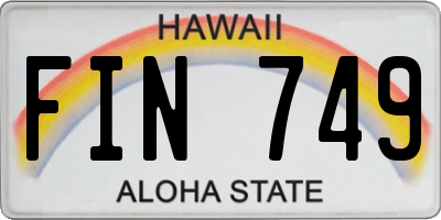 HI license plate FIN749
