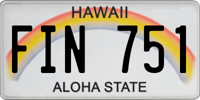 HI license plate FIN751
