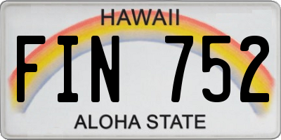 HI license plate FIN752