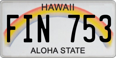 HI license plate FIN753