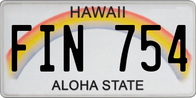 HI license plate FIN754