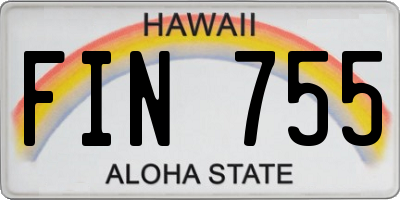 HI license plate FIN755