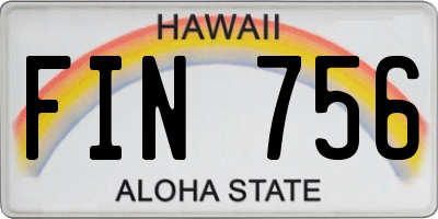 HI license plate FIN756