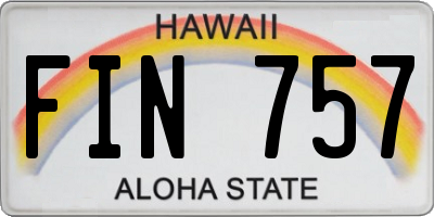 HI license plate FIN757