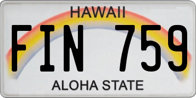 HI license plate FIN759