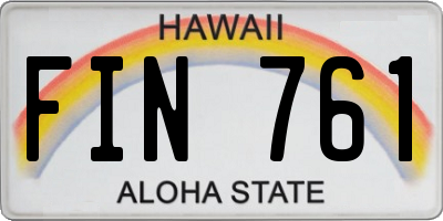 HI license plate FIN761