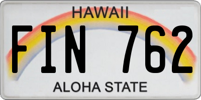 HI license plate FIN762