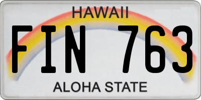 HI license plate FIN763