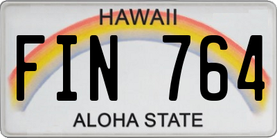 HI license plate FIN764