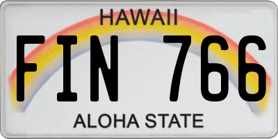 HI license plate FIN766