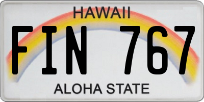 HI license plate FIN767