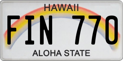 HI license plate FIN770
